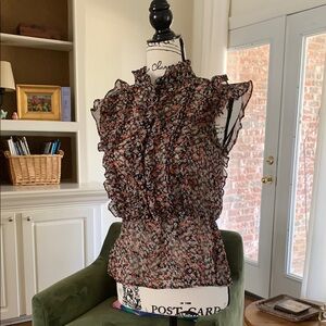 Y2K Floral Ruffle Sleeveless Top